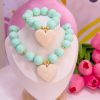21145 - Collar chicle corazon blanco con turquesa