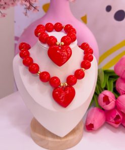 21143 - Collar chicle corazon rojo