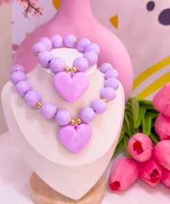 21142 - Collar chicle corazon lila