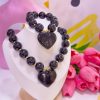 21141 - Collar chicle corazon negro