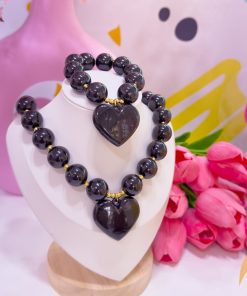 21141 - Collar chicle corazon negro