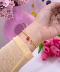 20124 - Pulsera armado infinito con flor y corazon