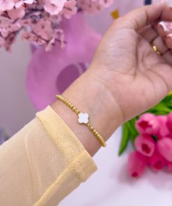 20181 - Pulsera armada van cleef esmaltada blanco