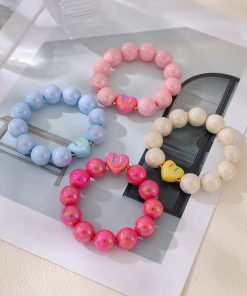 Alternative view of 41079 - Pulsera chicle con corazon fucsia