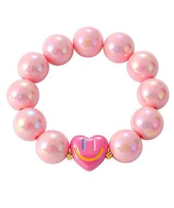 41079-1 Pulsera chicle con corazon rosado