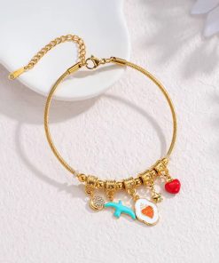 41080 - Pulsera Acero dorada multidije