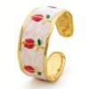 41068 - Pulsera Acero dorada tulipan rojo