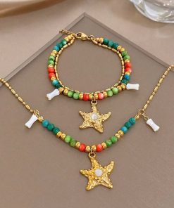 Alternative view of 21163 - Collar Chicle Set cristales estrella