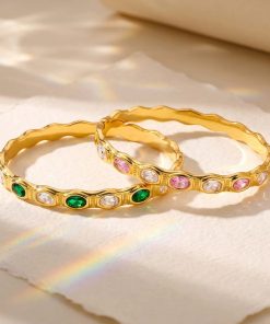 Alternative view of 41118-2 Pulsera Acero multi cristal multicolor