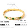 41118-1 Pulsera Acero multi cristal verde