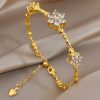 41122 - Pulsera Acero multi flor de cristales