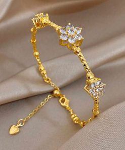 41122 - Pulsera Acero multi flor de cristales