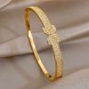 41123 - Pulsera Acero doble herradura con cristales