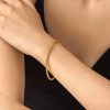 41108-2 Pulsera acero dorada fina entorchada