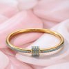 41128 - Pulsera acero rueda con cristales azul
