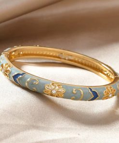 41129-2 Brazalete Acero esmaltado multi figuras azul