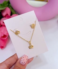 21001-1 SET Collar con Zarcillos corona