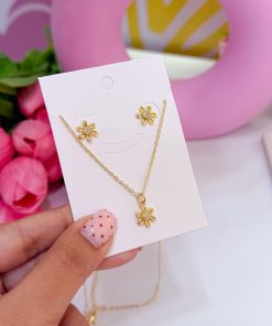 21001-9 SET Collar con Zarcillos estrella