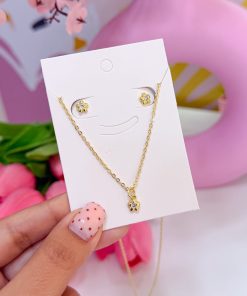 21001-10 SET Collar con Zarcillos flor