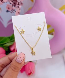 21001-11 SET Collar con Zarcillos estrella
