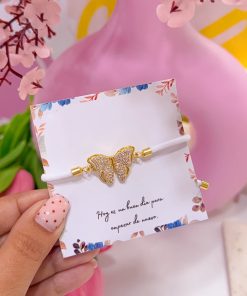 20236 - Pulsera armada mariposa con cristales