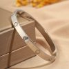 41133 - Pulsera acero plateada trebol