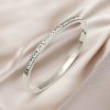 41136 - Pulsera acero plateada con cristales