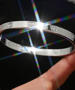 41137 - Pulsera acero plateada corazones