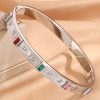 41142 - Pulsera acero plateada con cristales color