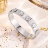 41144 - Pulsera acero plateada multi flor