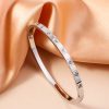 41154-1 Pulsera acero plateada con cristales cuadrado