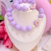 21167 - Set collar chicle lila con girasol