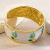 41068-2 Pulsera Acero dorada tulipan turquesa