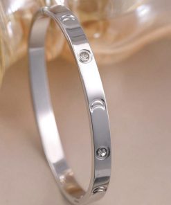 41162 - Pulsera acero plateada Luna con cristal