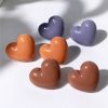 80484 -2 Set 3 Par zarcillos corazon marrones