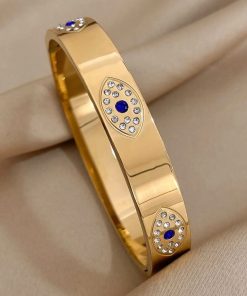 41193 - Pulsera acero dorada ojos con cristal