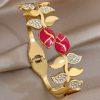 41195 - Pulsera acero dorada doble tulipan