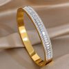 41203 - Pulsera acero dorado multi cristales