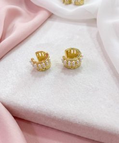 80502 - Earcuff dorado multi perlas