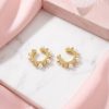 80503 - Earcuff dorado perlas y picos