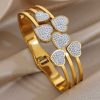 41206 - Pulsera acero dorado multi corazones cristales