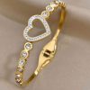41222 - Pulsera acero dorado corazon con cristales