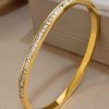 41228 - Pulsera acero dorado con cristales
