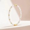 41196-1 Pulsera acero bambu blanca
