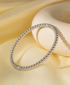 41019-1 Pulsera acero plateado multi bolitas