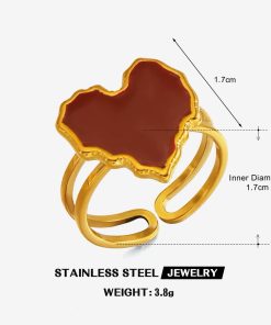 30087-1 Anillo Acero corazon esmaltado