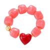 41233-2 Pulsera chicle con corazon coral