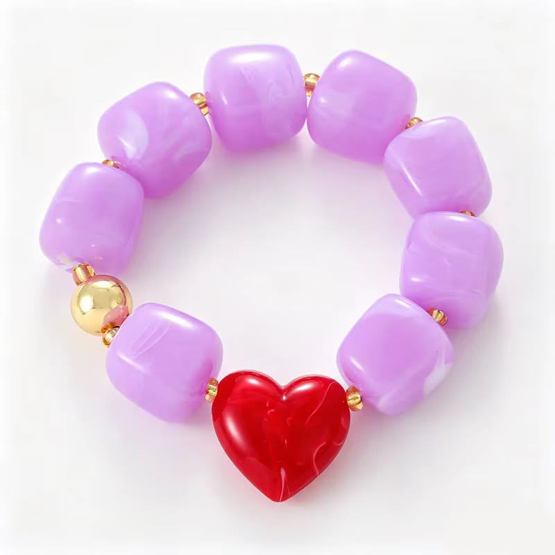 41233-1 Pulsera chicle con corazon lila