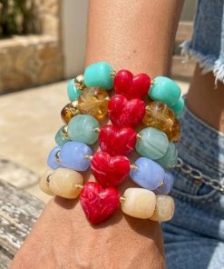 Alternative view of 41233-2 Pulsera chicle con corazon coral