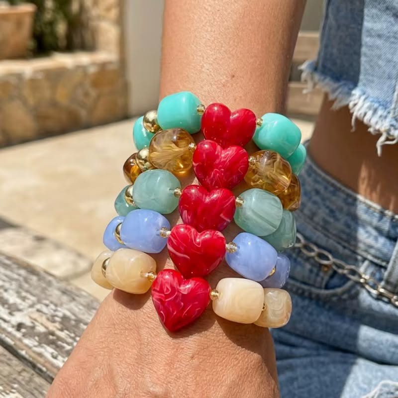 41233-1 Pulsera chicle con corazon lila - Imagen 2